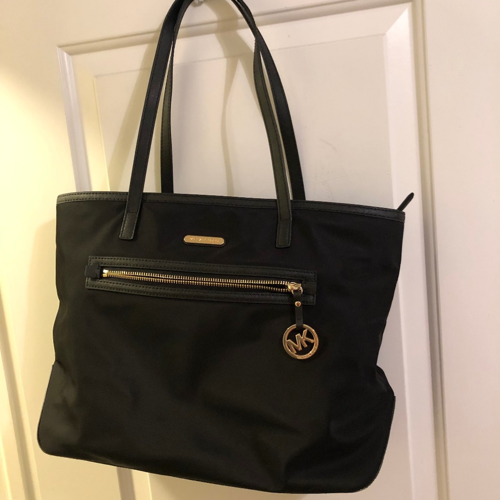 Michael Kors Black Large Purse with Gold Zipper